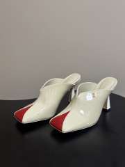 Uubags Chanrel Two-Tone Pointed Toe Mule Pumps In Red/White 9cm - 1