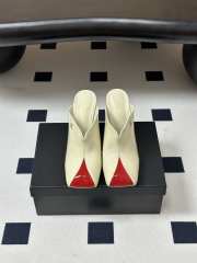 Uubags Chanrel Two-Tone Pointed Toe Mule Pumps In Red/White 9cm - 4