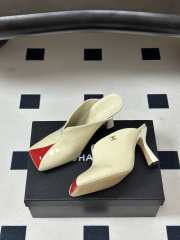 Uubags Chanrel Two-Tone Pointed Toe Mule Pumps In Red/White 9cm - 3