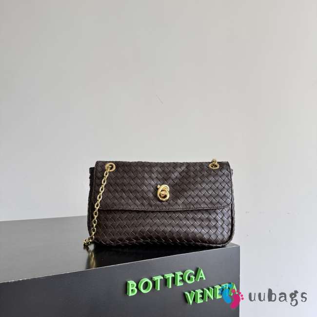 Uubags Bottega Veneta Madison Bag In Dark Brown Intrecciato Leather 27x16x6cm - 1