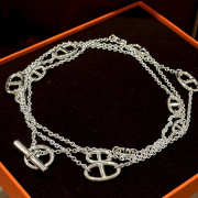 Uubags Hermes long necklace in sterling silver 120cm - 3