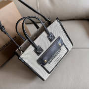 Uubags Burberry Mini Freya Tote In Black/Grey Canvas 23x8x19cm - 2