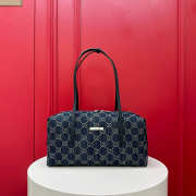Uubags Gucci Melrose medium boston bag in dark blue washed GG denim 29x14x15cm - 1