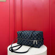 Uubags Gucci Melrose medium boston bag in dark blue washed GG denim 29x14x15cm - 4