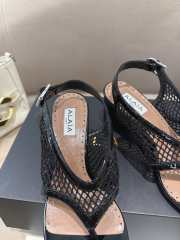 Uubags Alaia Fishnet Heel Sandals In Black Patent Leather 5.5cm - 2