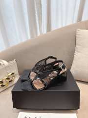 Uubags Alaia Fishnet Heel Sandals In Black Patent Leather 5.5cm - 3