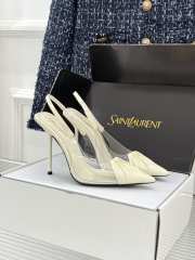 Uubags YSL Frida slingback leather pumps in white 10.5cm - 1