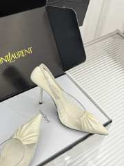 Uubags YSL Frida slingback leather pumps in white 10.5cm - 6