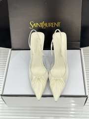 Uubags YSL Frida slingback leather pumps in white 10.5cm - 5