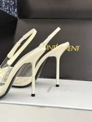Uubags YSL Frida slingback leather pumps in white 10.5cm - 4