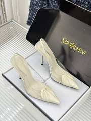 Uubags YSL Frida slingback leather pumps in white 10.5cm - 3