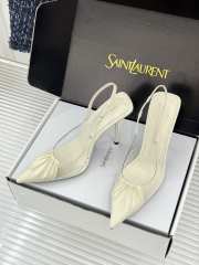 Uubags YSL Frida slingback leather pumps in white 10.5cm - 2
