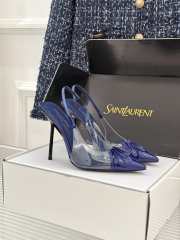 Uubags YSL Frida slingback leather pumps in blue 10.5cm - 1