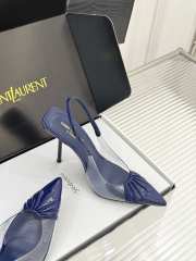 Uubags YSL Frida slingback leather pumps in blue 10.5cm - 5