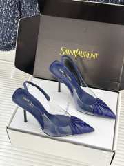Uubags YSL Frida slingback leather pumps in blue 10.5cm - 4