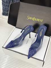 Uubags YSL Frida slingback leather pumps in blue 10.5cm - 2
