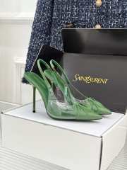 Uubags YSL Frida slingback leather pumps in green 10.5cm - 1