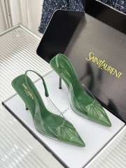 Uubags YSL Frida slingback leather pumps in green 10.5cm - 6