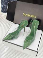 Uubags YSL Frida slingback leather pumps in green 10.5cm - 5