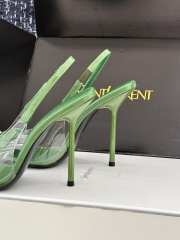 Uubags YSL Frida slingback leather pumps in green 10.5cm - 4
