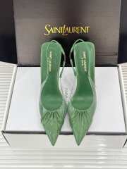 Uubags YSL Frida slingback leather pumps in green 10.5cm - 3