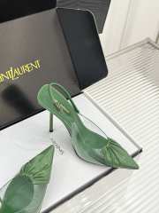Uubags YSL Frida slingback leather pumps in green 10.5cm - 2
