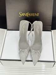 Uubags YSL Frida slingback leather pumps in grey 10.5cm - 6