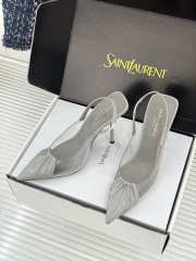 Uubags YSL Frida slingback leather pumps in grey 10.5cm - 5