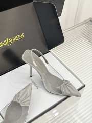 Uubags YSL Frida slingback leather pumps in grey 10.5cm - 4