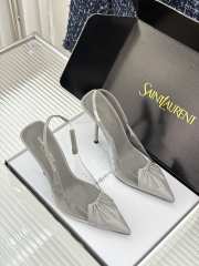 Uubags YSL Frida slingback leather pumps in grey 10.5cm - 3