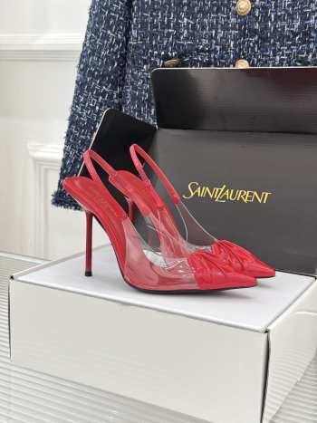 Uubags YSL Frida slingback leather pumps in red 10.5cm