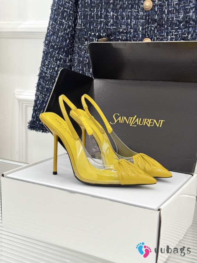 Uubags YSL Frida slingback leather pumps in yellow 10.5cm - 1