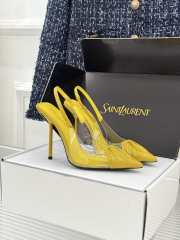 Uubags YSL Frida slingback leather pumps in yellow 10.5cm - 1