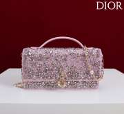 Uubags My Dior Mini Bag in Pink Crystal Embroidery 21x11.5x4cm - 1