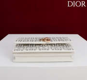 Uubags My Dior Mini Top Handle Bag in White Cannage Embroidery with Crystals 21x11.5x4cm - 6