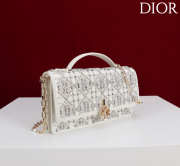 Uubags My Dior Mini Top Handle Bag in White Cannage Embroidery with Crystals 21x11.5x4cm - 5