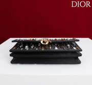 Uubags My Dior Mini Top Handle Bag in Black Cannage Embroidery with Crystals 21x11.5x4cm - 5