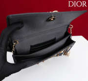 Uubags My Dior Mini Top Handle Bag in Black Cannage Embroidery with Crystals 21x11.5x4cm - 4