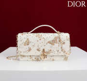 Uubags My Dior Mini Bag White Butterfly Embroidery 21x11.5x4cm - 1