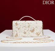 Uubags My Dior Mini Bag White Butterfly Embroidery 21x11.5x4cm - 2