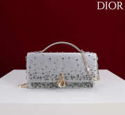 Uubags My Dior Mini Top Handle Bag in Silver-Tone Crystal Embroidery 21x11.5x4cm - 1