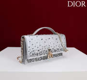 Uubags My Dior Mini Top Handle Bag in Silver-Tone Crystal Embroidery 21x11.5x4cm - 6