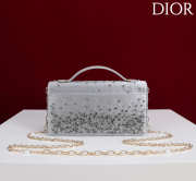 Uubags My Dior Mini Top Handle Bag in Silver-Tone Crystal Embroidery 21x11.5x4cm - 4
