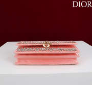 Uubags My Dior Mini Bag with Pink Crystal Embroidery 21x11.5x4cm - 6