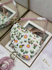 Uubags Dior Saddle Bag Floral Embroidery Pink/White 25.5x20x6.5cm - 6
