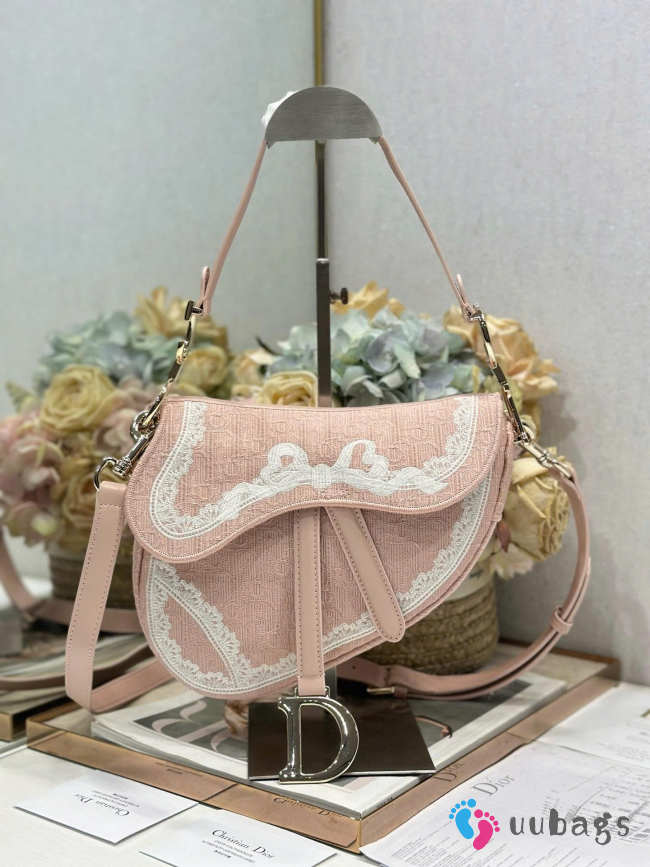 Uubags Dioramour Small Saddle Bag with Strap in Soupir Pink 25.5x20x6.5cm - 1