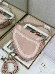 Uubags Dioramour Small Saddle Bag with Strap in Soupir Pink 25.5x20x6.5cm - 5