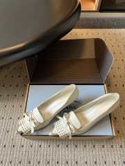 Uubags Prada leather slingback pumps in chalk white 5.5cm - 3