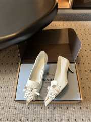 Uubags Prada leather slingback pumps in chalk white 5.5cm - 2
