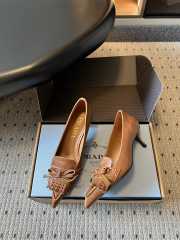 Uubags Prada leather slingback pumps in brown 5.5cm - 5